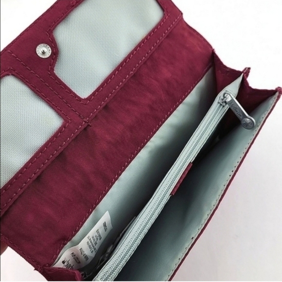 Kipling Teddi Bifold Snap Wine Coloured Wallet - Picture 8 of 12